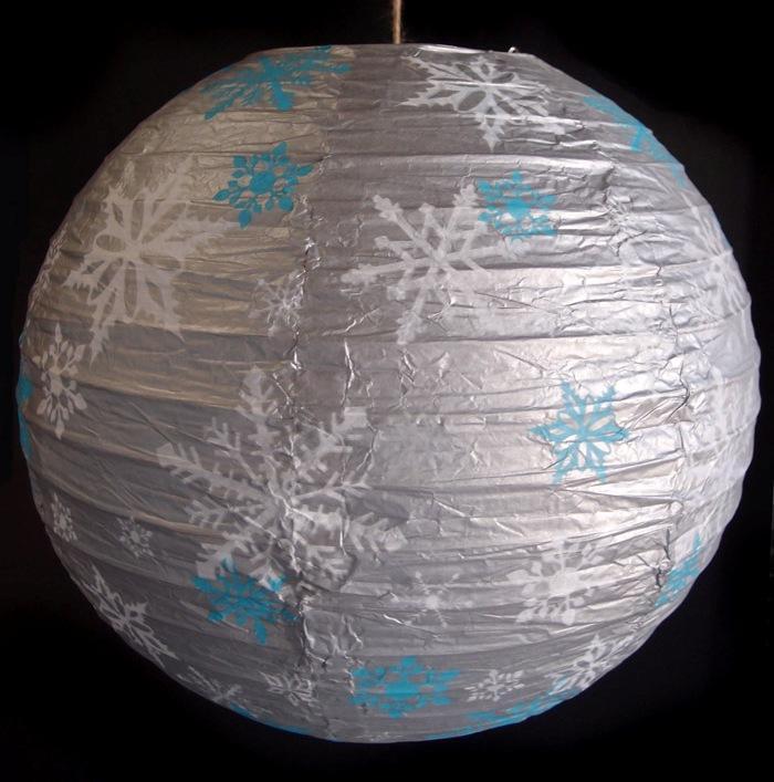 11-pc Silver Frosted Holiday Christmas Party Pack Paper Lanterns Combo Set