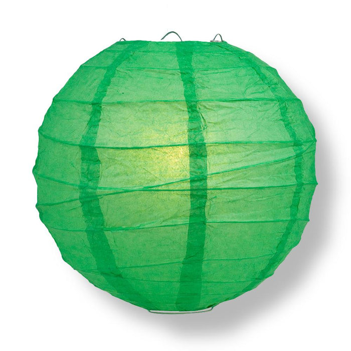 12" Christmas Holiday Red and Green Paper Lantern String Light COMBO Kit (21 FT, EXPANDABLE, White Cord)