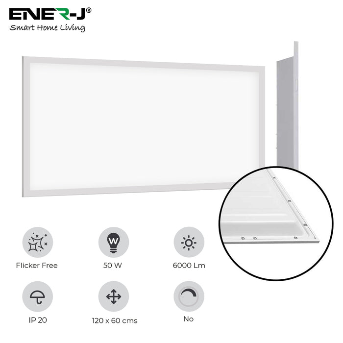 50W LED Backlit Panel Ceiling Lights - Pack of 2, Day White 6000K, High Lumen output of 6000