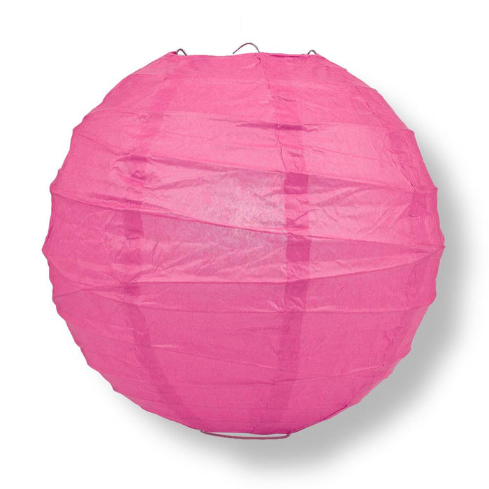 8 Inch Valentine's Day Pink Mix Paper Lantern String Light COMBO Kit (12 FT, EXPANDABLE, White Cord)