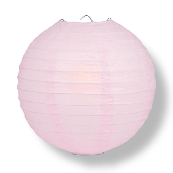 8 Inch Valentine's Day Pink Mix Paper Lantern String Light COMBO Kit (12 FT, EXPANDABLE, White Cord)