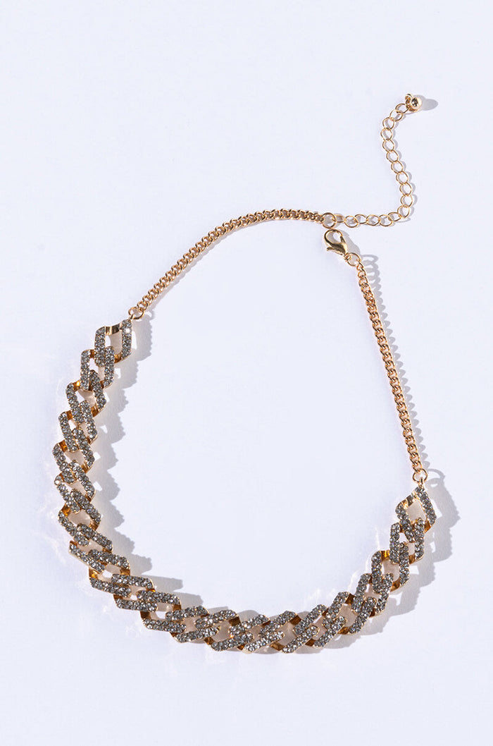 A RICH BITCH LOOK RHINESTONE NECKLACE