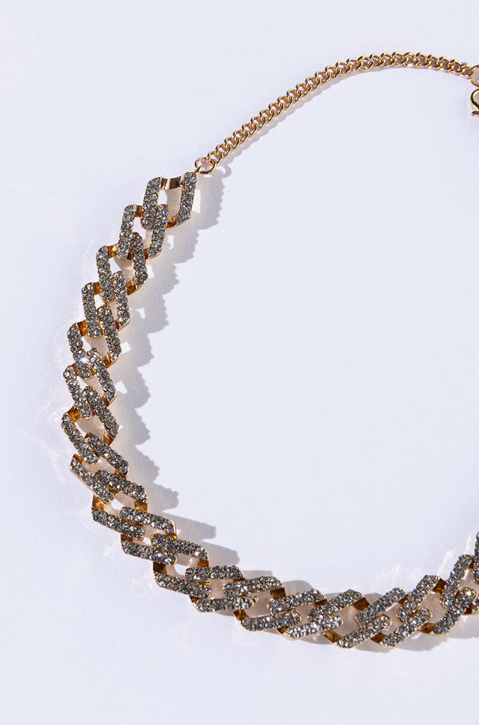A RICH BITCH LOOK RHINESTONE NECKLACE