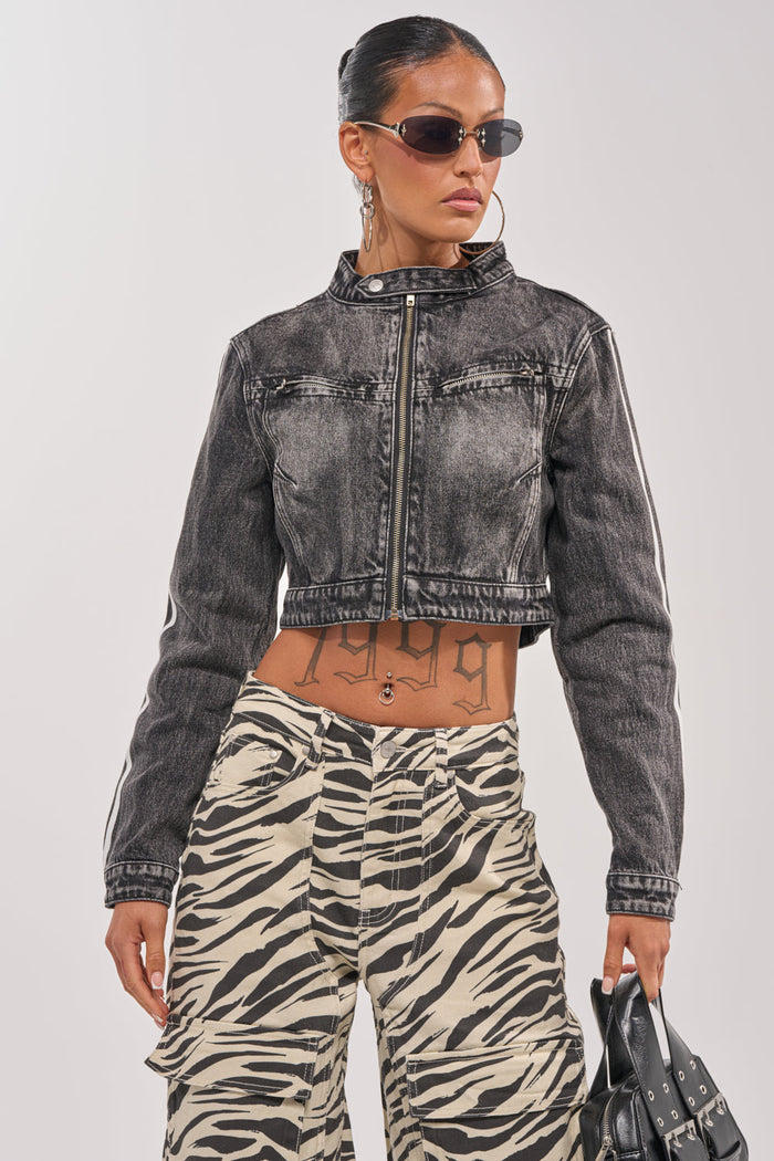 AFTER HOURS DENIM MOTO IN BLACK