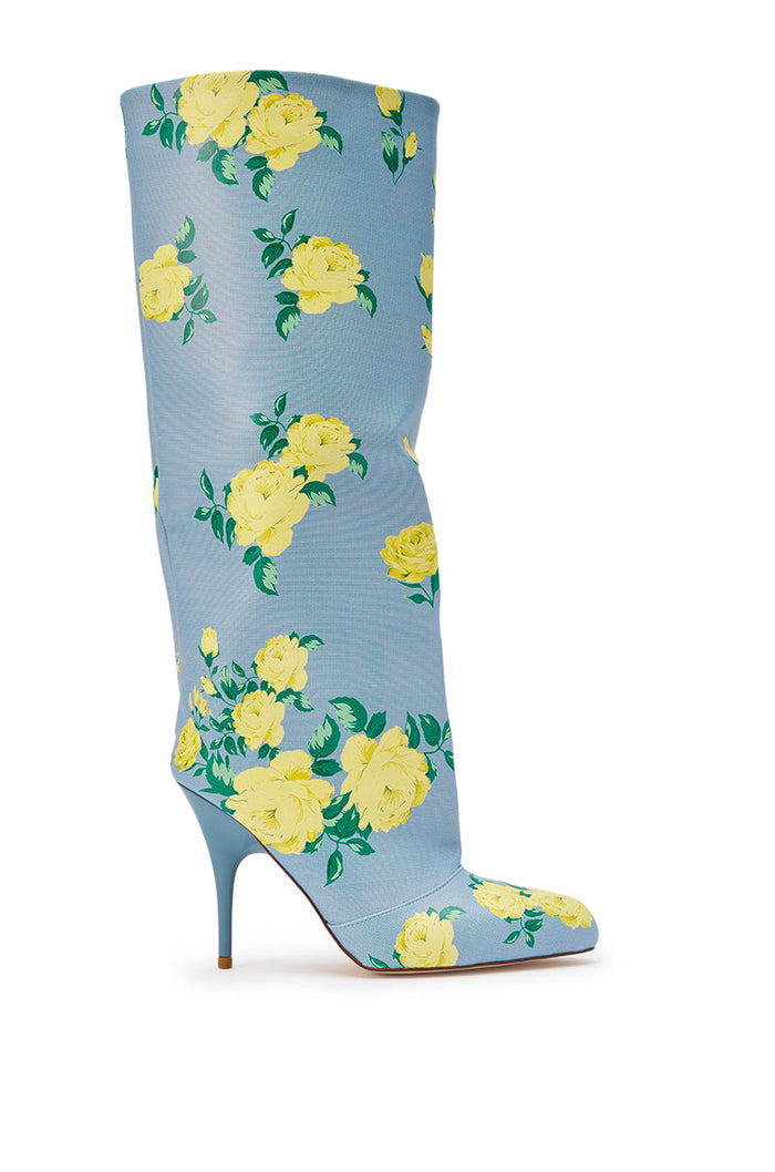 AKIRA GOLD GARLAND BLUE FLORAL BOOT