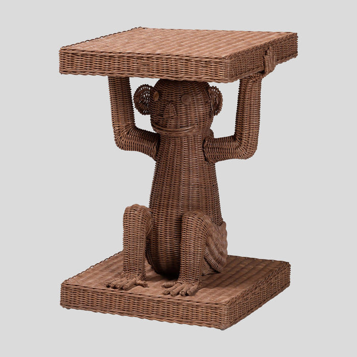 Ambrose Rattan End Table by bali & pari — overall view