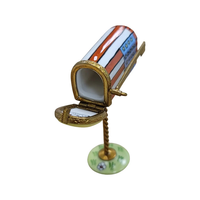American Flag Mailbox Limoges box shown from another angle