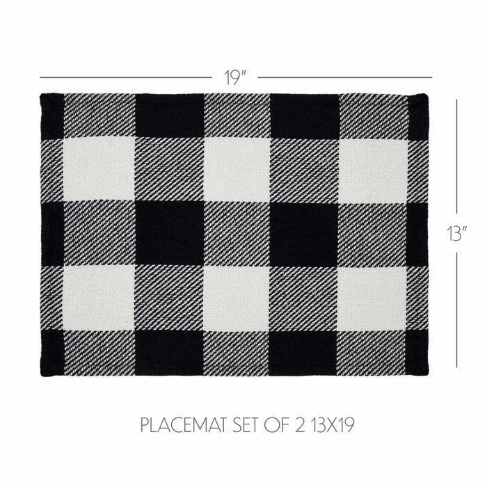 Annie Buffalo Check Black Placemat Set of 2 13x19