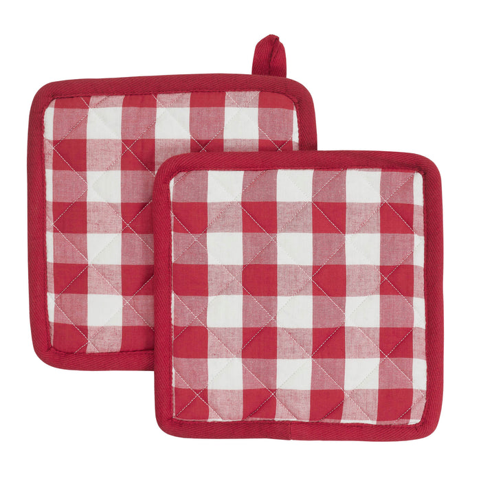 Annie Buffalo Check Red Pot Holder Set of 2 8x8