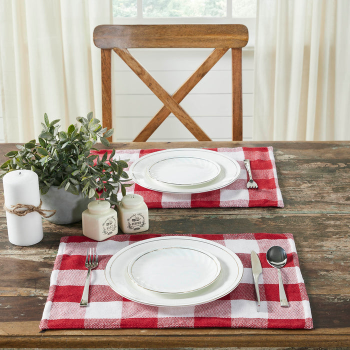 Annie Red Check Placemat Set of 2 13x19