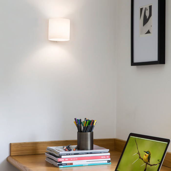 Astro Lighting 1074001 Luga White Opal Glass Switched Wall Light