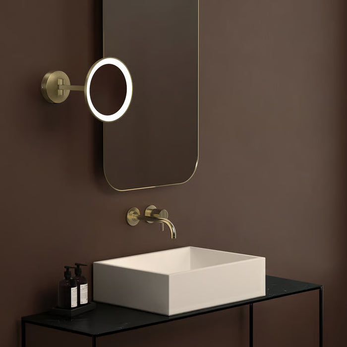 Astro Lighting 1373027 Mascali Round LED Matt Brushed Brass IP44 Mirror Light