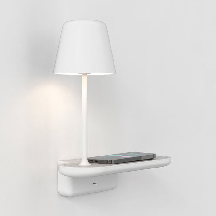 Astro Lighting 1446001 Ito Matt White Bedside Wall Light and Wireless Charger