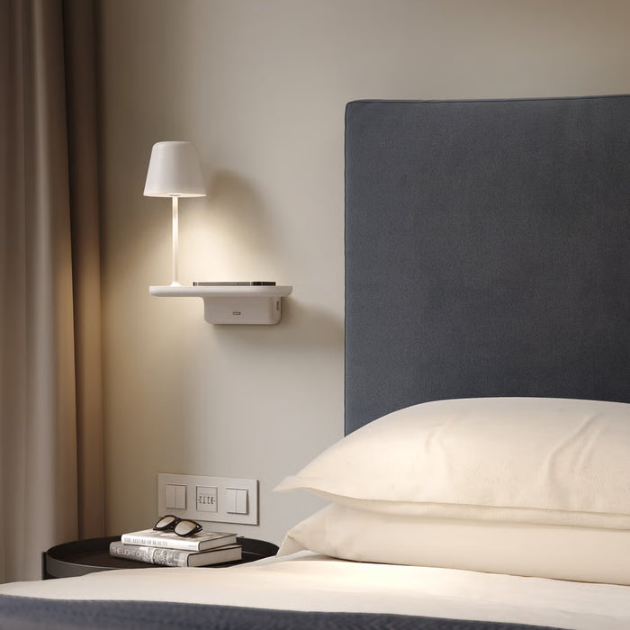 Astro Lighting 1446001 Ito Matt White Bedside Wall Light and Wireless Charger