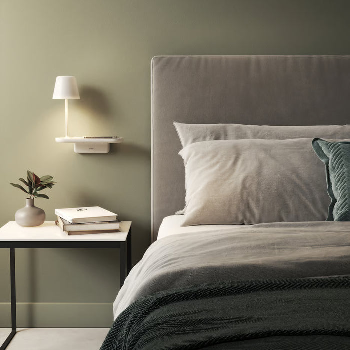 Astro Lighting 1446001 Ito Matt White Bedside Wall Light and Wireless Charger