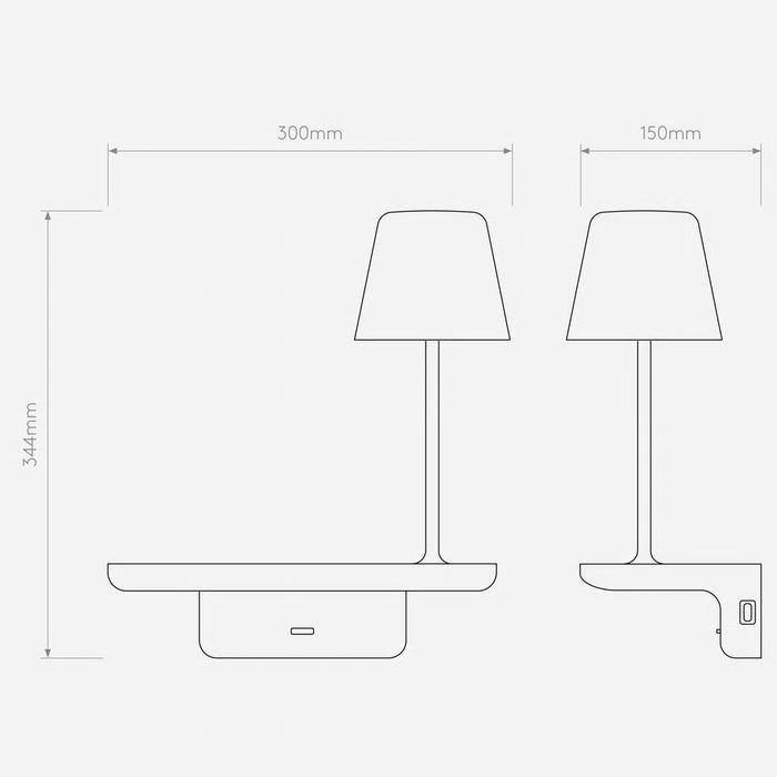 Astro Lighting 1446001 Ito Matt White Bedside Wall Light and Wireless Charger