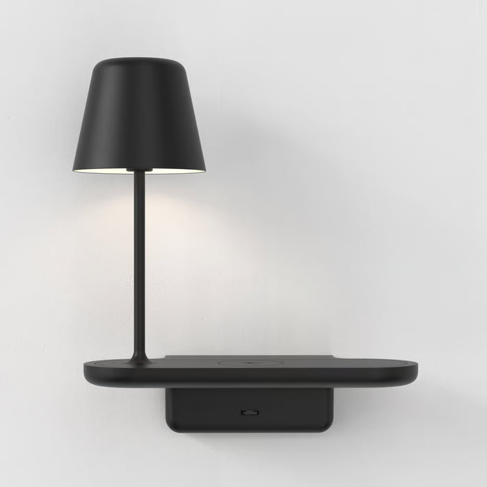 Astro Lighting 1446002 Ito Matt Black Bedside Wall Light and Wireless Charger