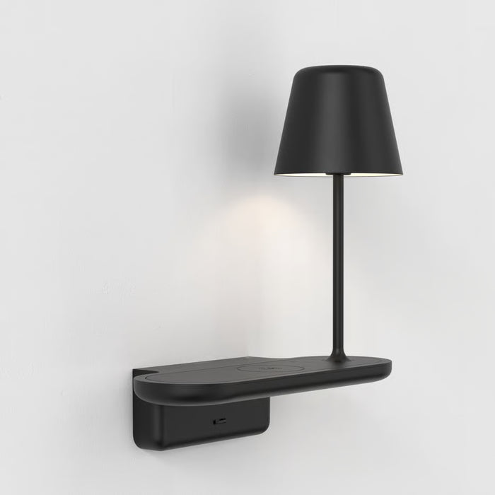 Astro Lighting 1446002 Ito Matt Black Bedside Wall Light and Wireless Charger