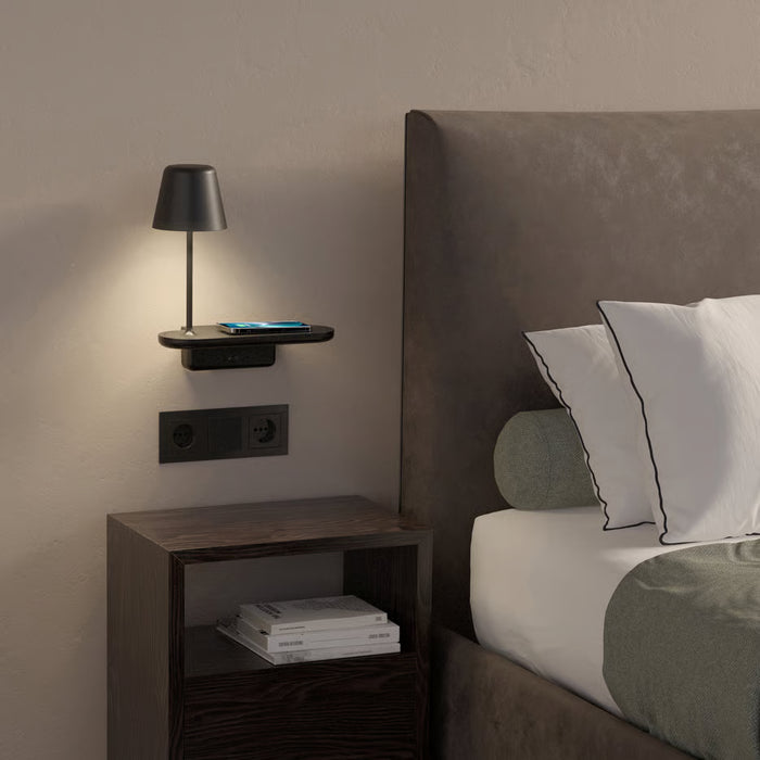 Astro Lighting 1446002 Ito Matt Black Bedside Wall Light and Wireless Charger