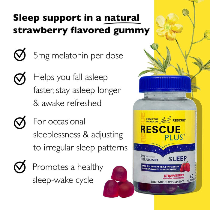 Bach Rescue Plus Melatonin Sleep Gummies 60 Count - The Oasis of Health
