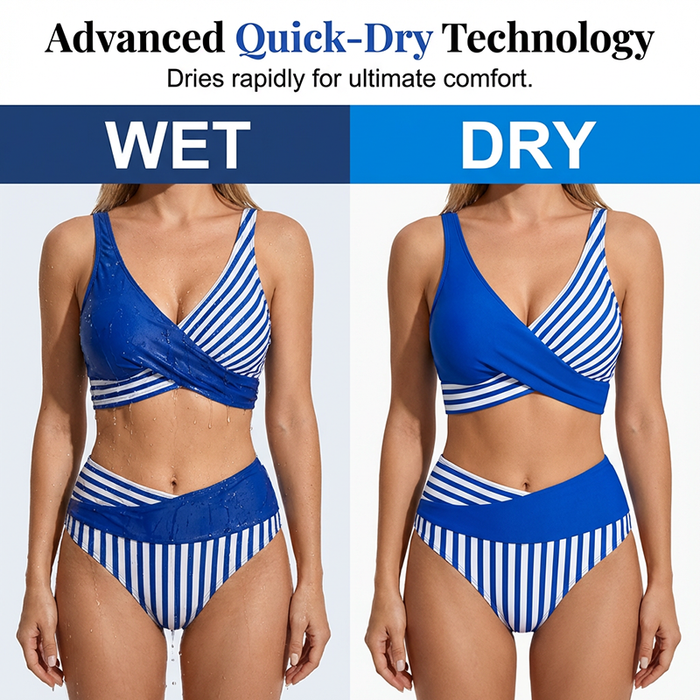 👙 Barvno blokovni bikini S-3XL: Elegantne in oblikovane dvodelne kopalke 🌊-SI