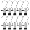 BEWISHOME 24 PCS Laundry Hook Boot Hanging Hold Clips Portable Hanging Hooks Home Travel Hangers Clothing Clothes Pins, Chrome FYC03S