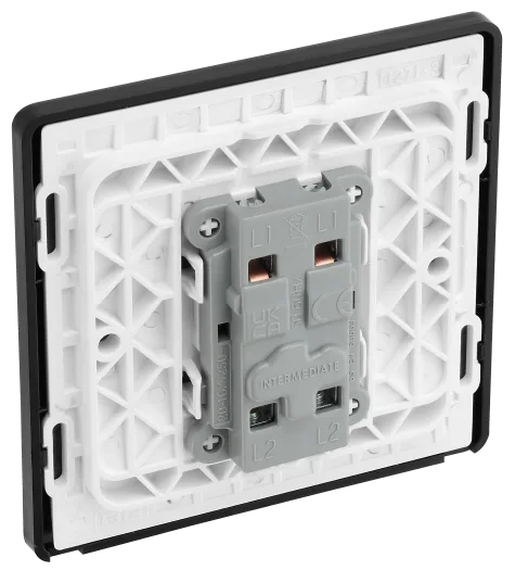 BG Evolve PCDBC13B 20A 16AX Intermediate Light Switch - Black Chrome