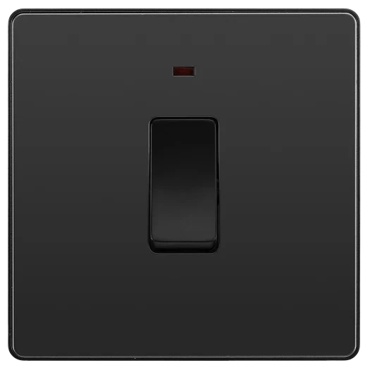 BG Evolve PCDBC31B 20A Double Pole Switch with Led Indicator - Black Chrome