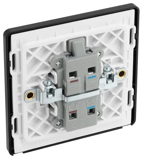 BG Evolve PCDBC31B 20A Double Pole Switch with Led Indicator - Black Chrome
