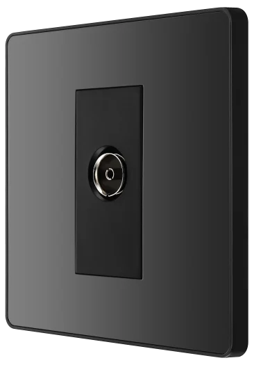 BG Evolve PCDBC60B Single Co-Ax TV and FM Socket - Black Chrome