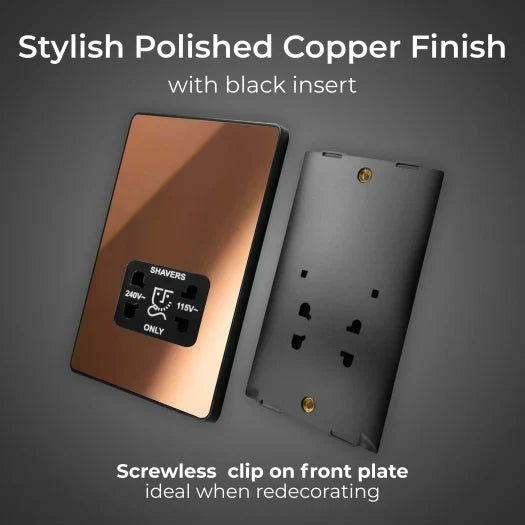 BG Evolve PCDCP20B Shaver Socket - Polished Copper