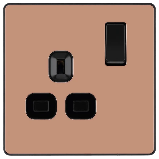 BG Evolve PCDCP21B Single 13A Switched Socket - Polished Copper