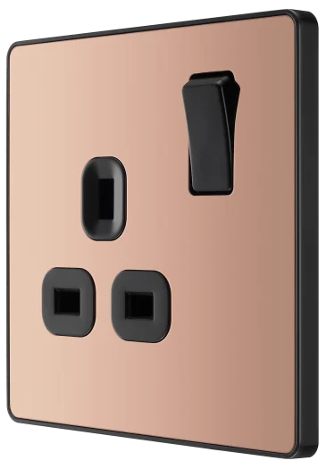 BG Evolve PCDCP21B Single 13A Switched Socket - Polished Copper