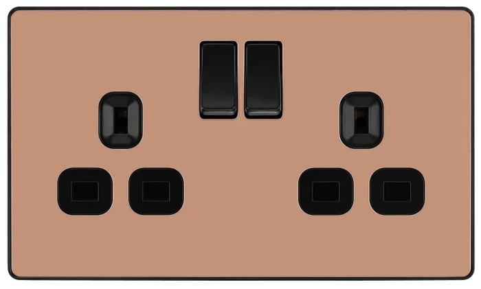 BG Evolve PCDCP22B 13A Double Switched Socket - Polished Copper