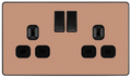 BG Evolve PCDCP22B 13A Double Switched Socket - Polished Copper
