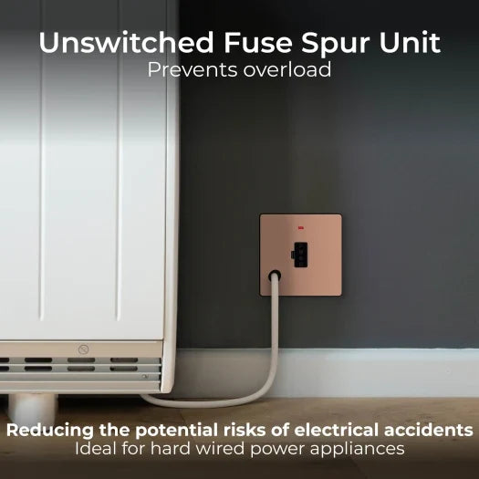 BG Evolve PCDCP54B 13A Unswitched Fused Connection Unit with LED & Flex Outlet - Polished Copper