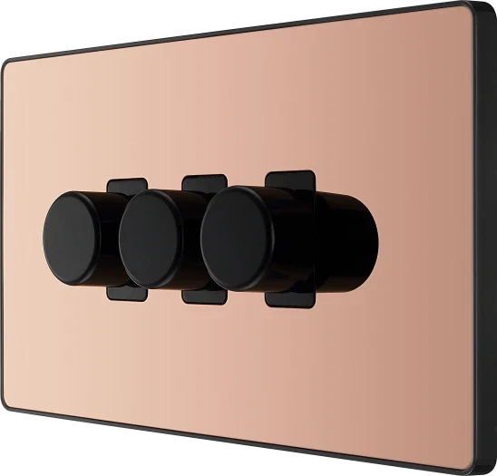 BG Evolve PCDCP83B Triple 200W Dimmer Switch - Polished Copper