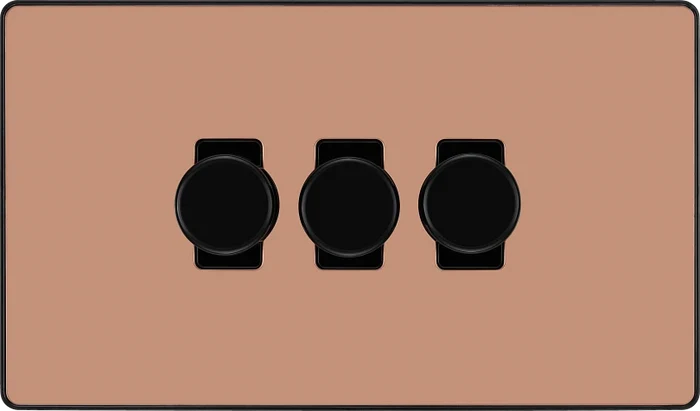 BG Evolve PCDCP83B Triple 200W Dimmer Switch - Polished Copper
