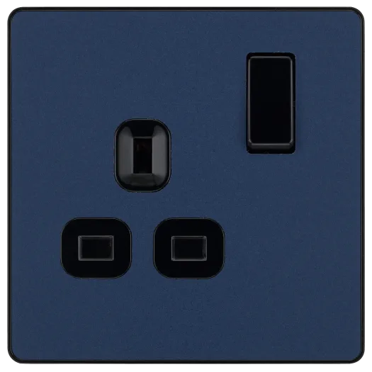 BG Evolve PCDDB21B 13A Single Switched Socket - Matt Blue