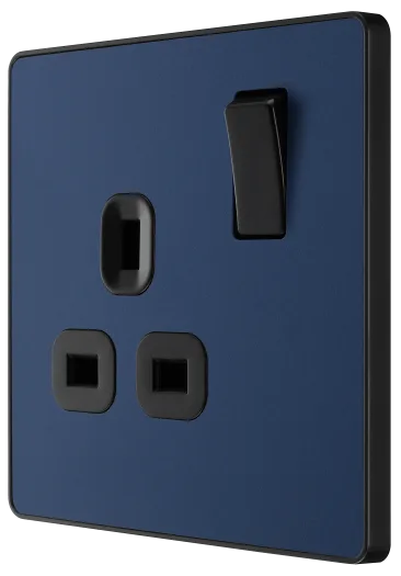 BG Evolve PCDDB21B 13A Single Switched Socket - Matt Blue