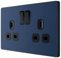 BG Evolve PCDDB22B 13A Double Switched Socket - Matt Blue