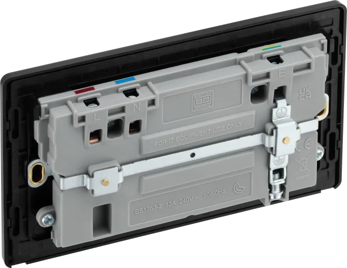 BG Evolve PCDDB22UAC22B 22W USB A+C Double Power Socket - Matt Blue