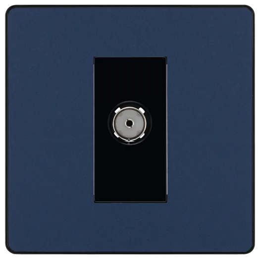 BG Evolve PCDDB60B Single Co-Axial TV/FM Socket - Matt Blue