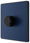 BG Evolve PCDDB81B 1 Gang 2 Way Push Dimmer Switch 200W – 100W LED - Matt Blue