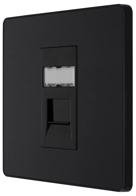 BG Evolve PCDMBRJ451B Single Telephone Socket  Matt Black
