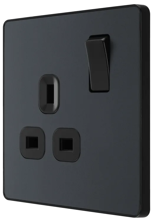 BG Evolve PCDMG21B 13A Single Switched Socket Matt Grey