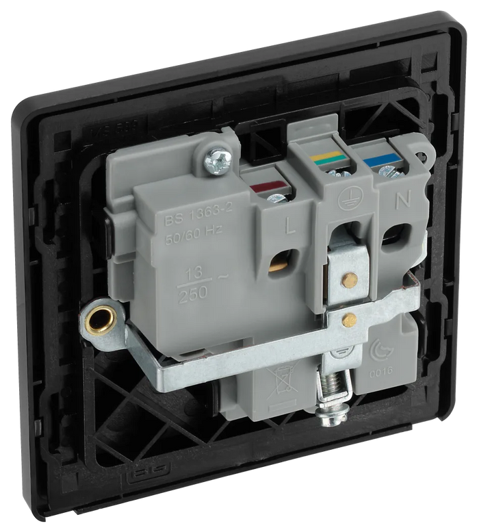 BG Evolve PCDSB21B Satin Brass 13A Single Switched Socket