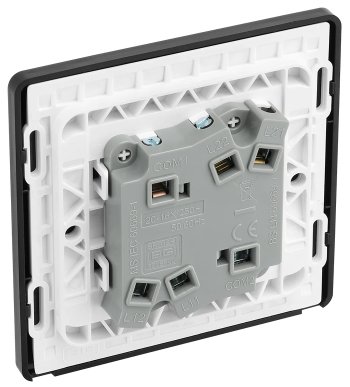BG Evolve PCDSB42B Satin Brass 2G 2W Light Switch