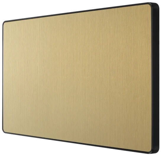 BG Evolve PCDSB95B 2 Gang Double Screwless Blank Plate - Satin Brass