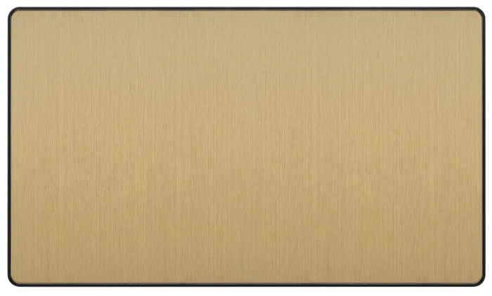 BG Evolve PCDSB95B 2 Gang Double Screwless Blank Plate - Satin Brass